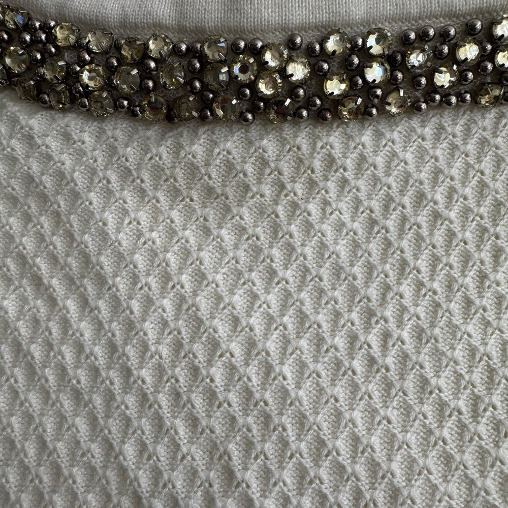 Hinge Cream Sweater with Embellished Neckline - Picture 4 of 10